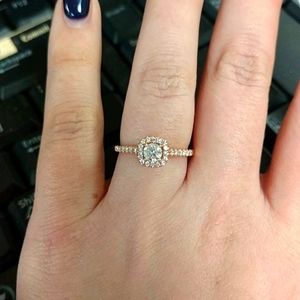 1/2 carat diamond rose gold engagement ring 7.5